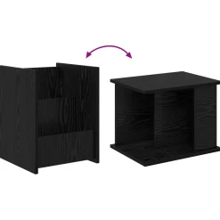 vidaXL Tijdschrift Rek Zwart Eiken 35 x 35 x 45 cm Bewerkt hout