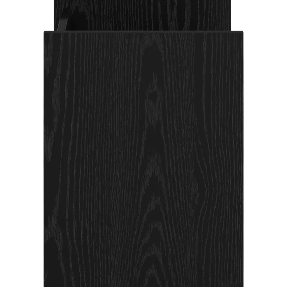 vidaXL Tijdschrift Rek Zwart Eiken 35 x 35 x 45 cm Bewerkt hout