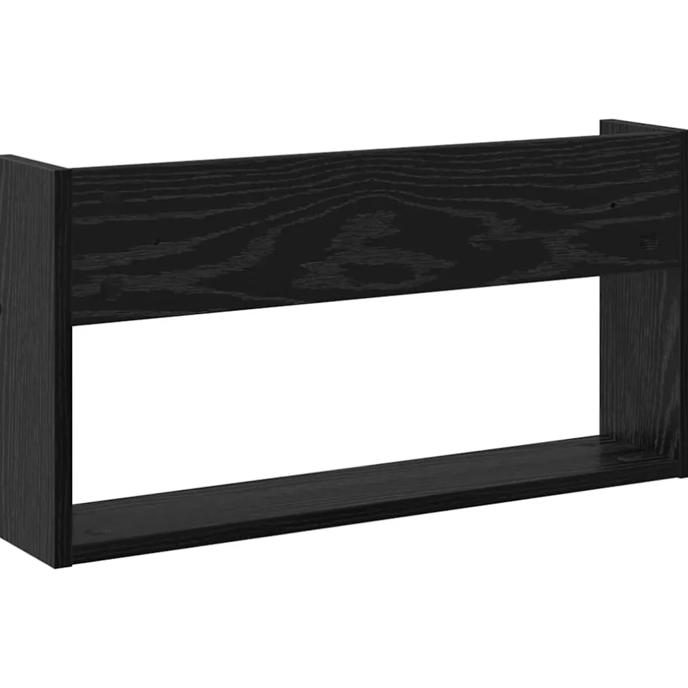 vidaXL Tijdschrift Rek Zwart Eiken 60 x 12 x 30 cm Bewerkt hout