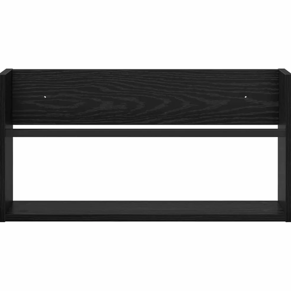 vidaXL Tijdschrift Rek Zwart Eiken 60 x 12 x 30 cm Bewerkt hout