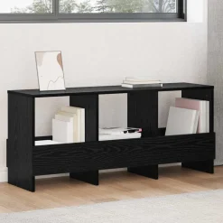 vidaXL Tijdschrift Rek Zwart Eiken 102 x 30 x 45 cm
