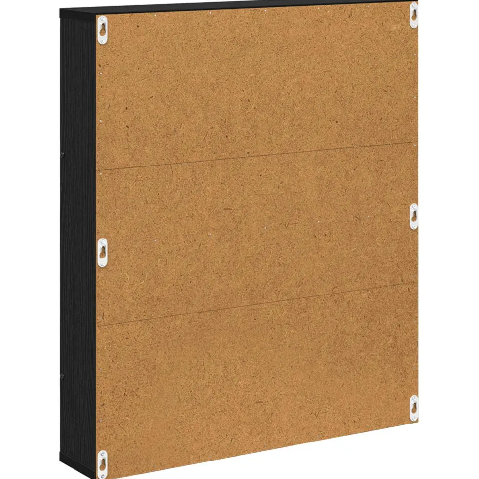 vidaXL Tijdschrift Rek Zwart Eiken 60 x 12 x 70 cm Bewerkt hout