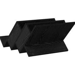 vidaXL Tijdschrift Rek Zwart Eiken 53 x 40 x 28,5 cm Bewerkt hout