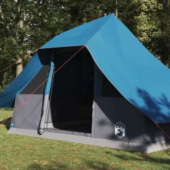 vidaXL Tipi Tent 10-persoons Blauw taft