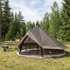 vidaXL Tipi Tent 18-persoons Bruin Grijs Polyester en staal