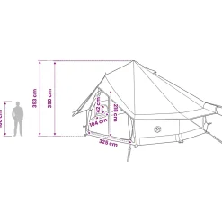 vidaXL Tipi Tent 18-persoons Bruin Grijs Polyester en staal