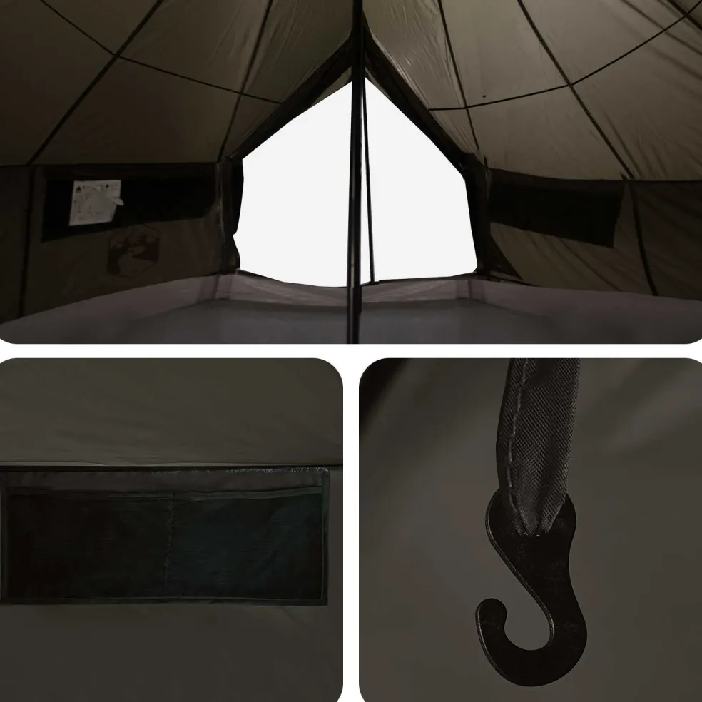 vidaXL Tipi Tent 18-persoons Bruin Grijs Polyester en staal
