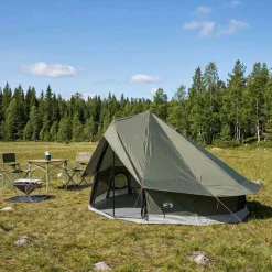 vidaXL Tipi Tent 18-persoons Legergroen Polyester en staal