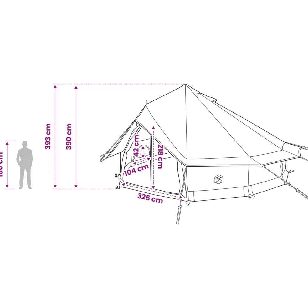 vidaXL Tipi Tent 18-persoons Legergroen Polyester en staal