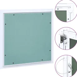 vidaXL Toegangspaneel met aluminium frame en gipsplaat 200x200 mm
