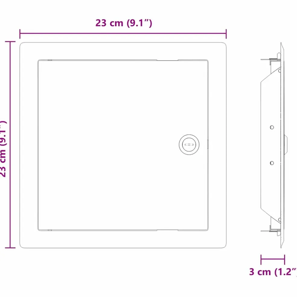 vidaXL Toegangs paneel 2 st Wit 23 x 23 x 3 cm Staal