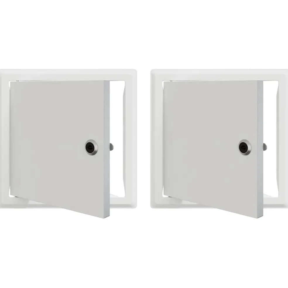 vidaXL Toegangs paneel 2 st Wit 23 x 23 x 3 cm Staal