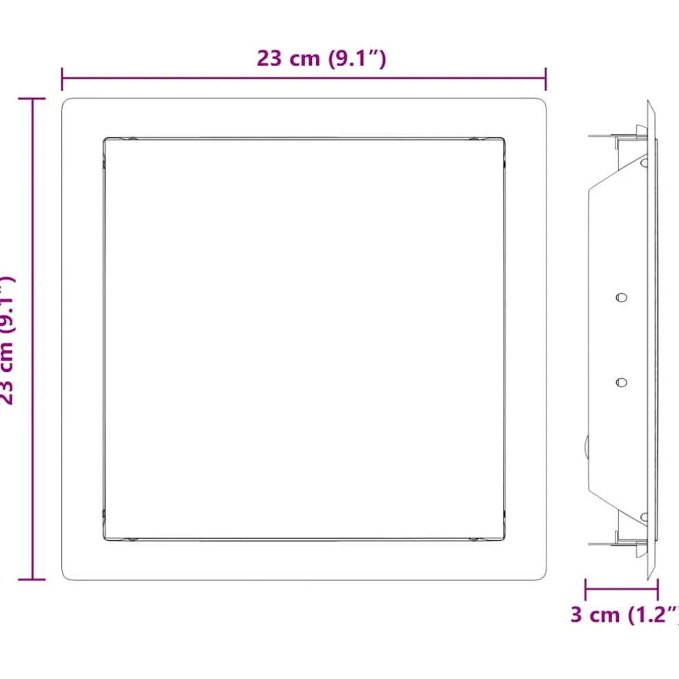 vidaXL Toegangs paneel 2 st Wit 23 x 23 x 3 cm Staal