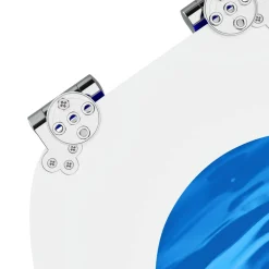 vidaXL Toiletbrillen met soft-close deksel 2 st waterdruppel MDF blauw
