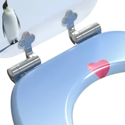 vidaXL Toiletbrillen met soft-close deksel 2 st pinguïn MDF