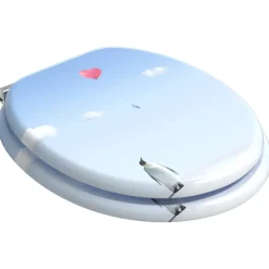 vidaXL Toiletbrillen met soft-close deksel 2 st pinguïn MDF