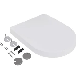 vidaXL Toiletbrillen met soft-close deksels 2 st kunststof wit