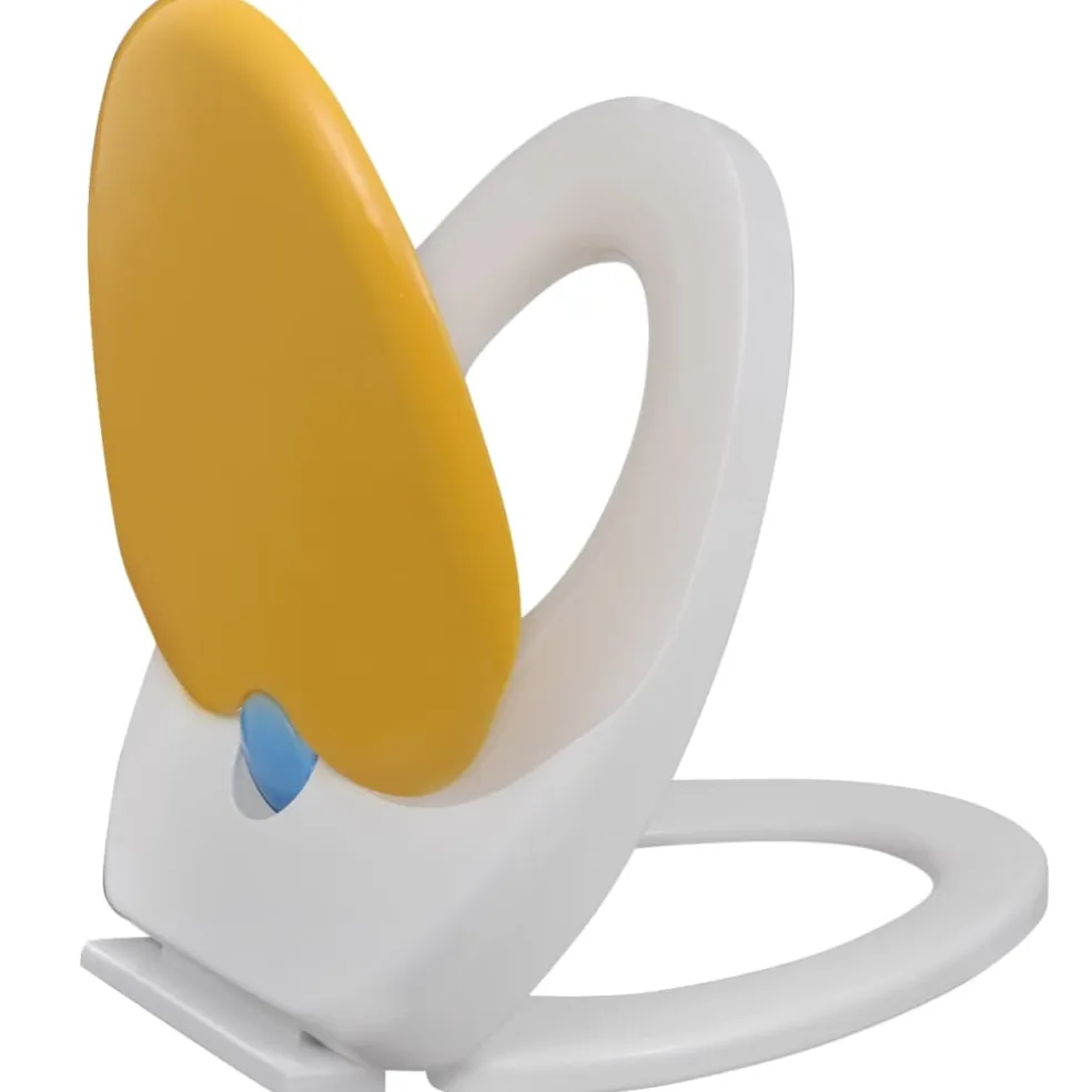 vidaXL Toiletbrillen met soft-close deksels 2 st kunststof wit en geel