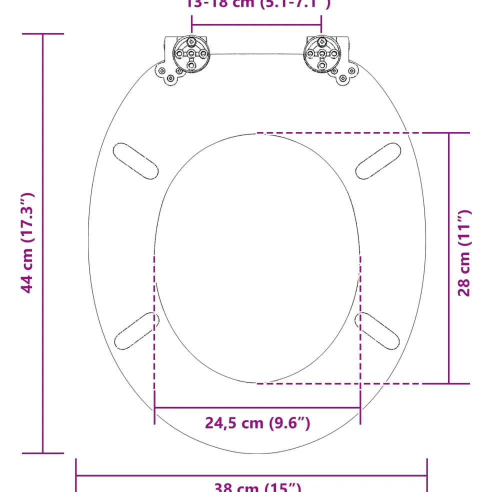 vidaXL Toiletbrillen 2 st met soft-close deksels MDF houtontwerp