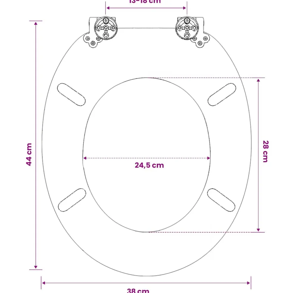 vidaXL Toiletbril met deksel strand MDF