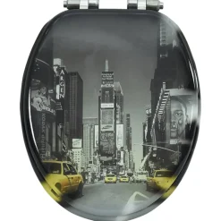 vidaXL Toiletbril met soft-close deksel New York MDF