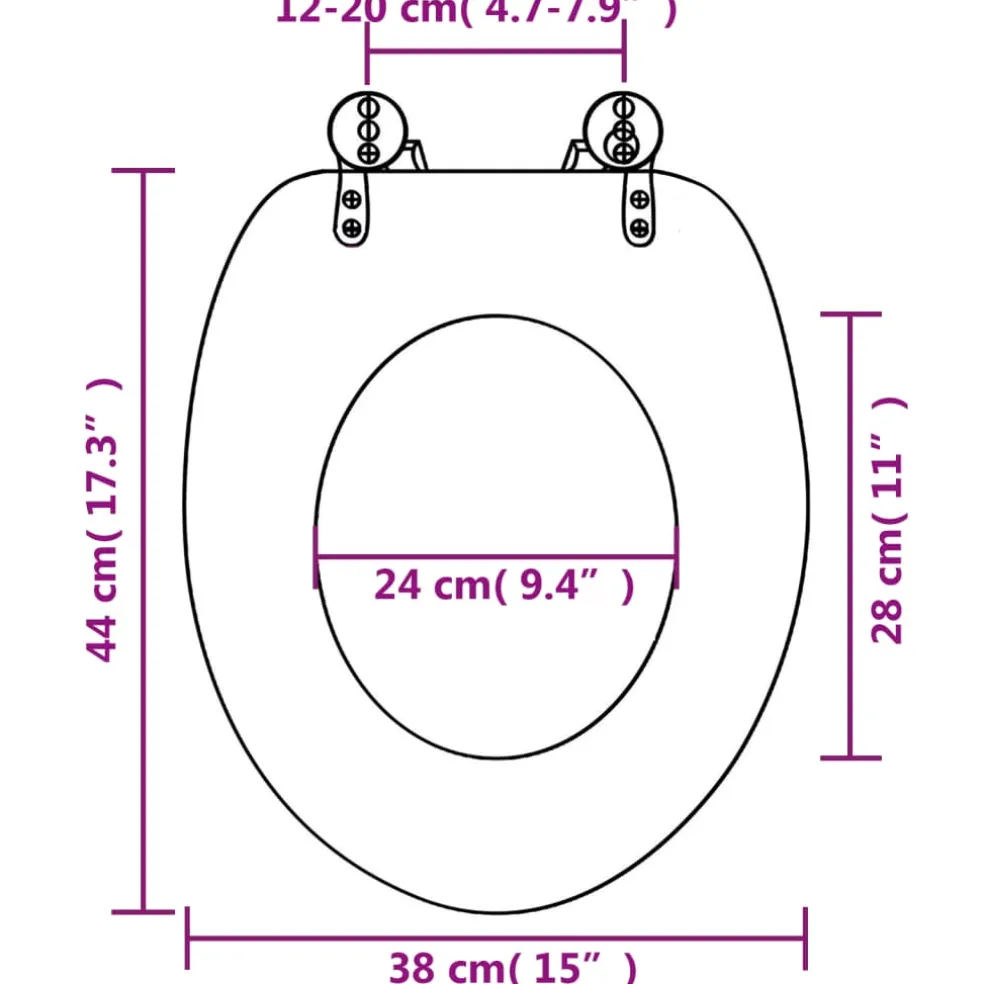 vidaXL Toiletbril met soft-close deksel New York MDF