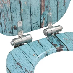 vidaXL Toiletbril met soft-close deksel oud hout MDF