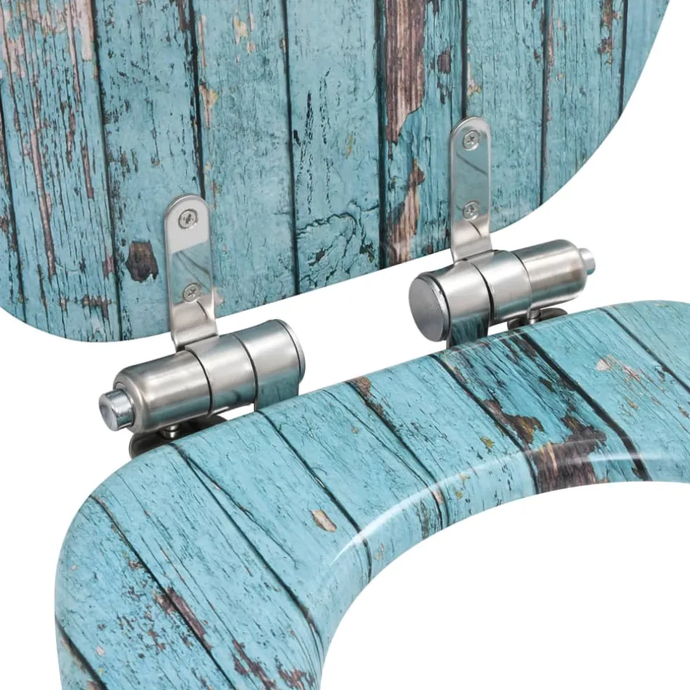 vidaXL Toiletbril met soft-close deksel oud hout MDF