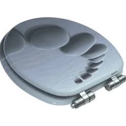 vidaXL Toiletbril met soft-close deksel stenen MDF