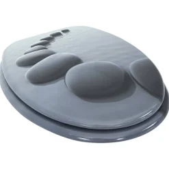 vidaXL Toiletbril met soft-close deksel stenen MDF