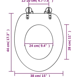 vidaXL Toiletbril met soft-close deksel stenen MDF