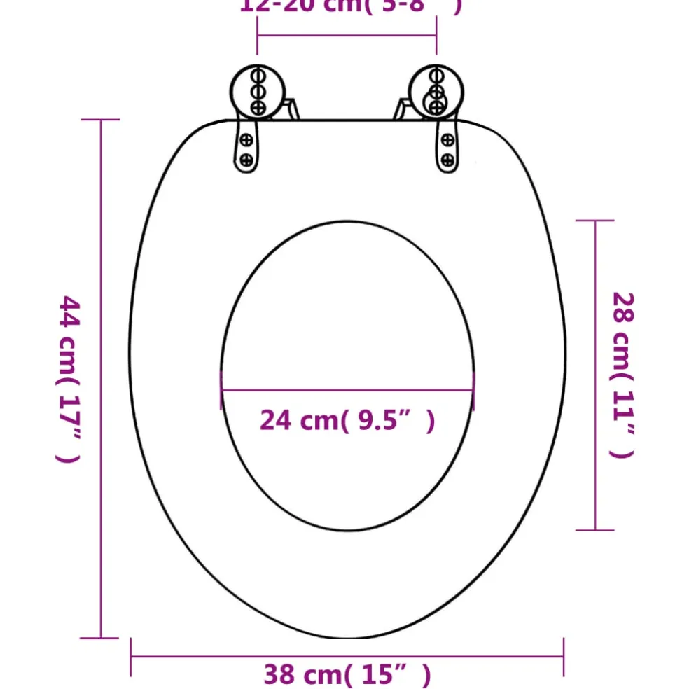 vidaXL Toiletbril met soft-close deksel zeester MDF