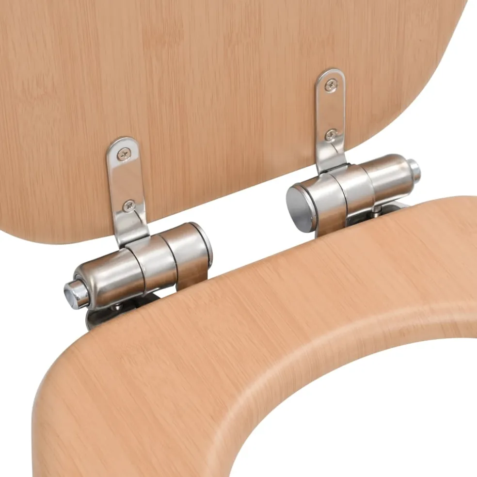 vidaXL Toiletbril met soft-close deksel bamboe MDF