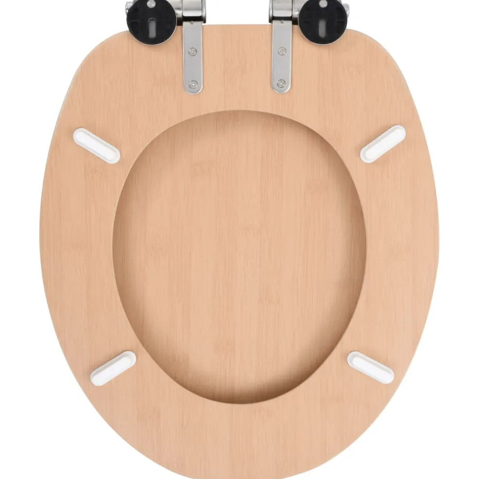 vidaXL Toiletbril met soft-close deksel bamboe MDF