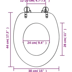 vidaXL Toiletbril met soft-close deksel pinguïn MDF