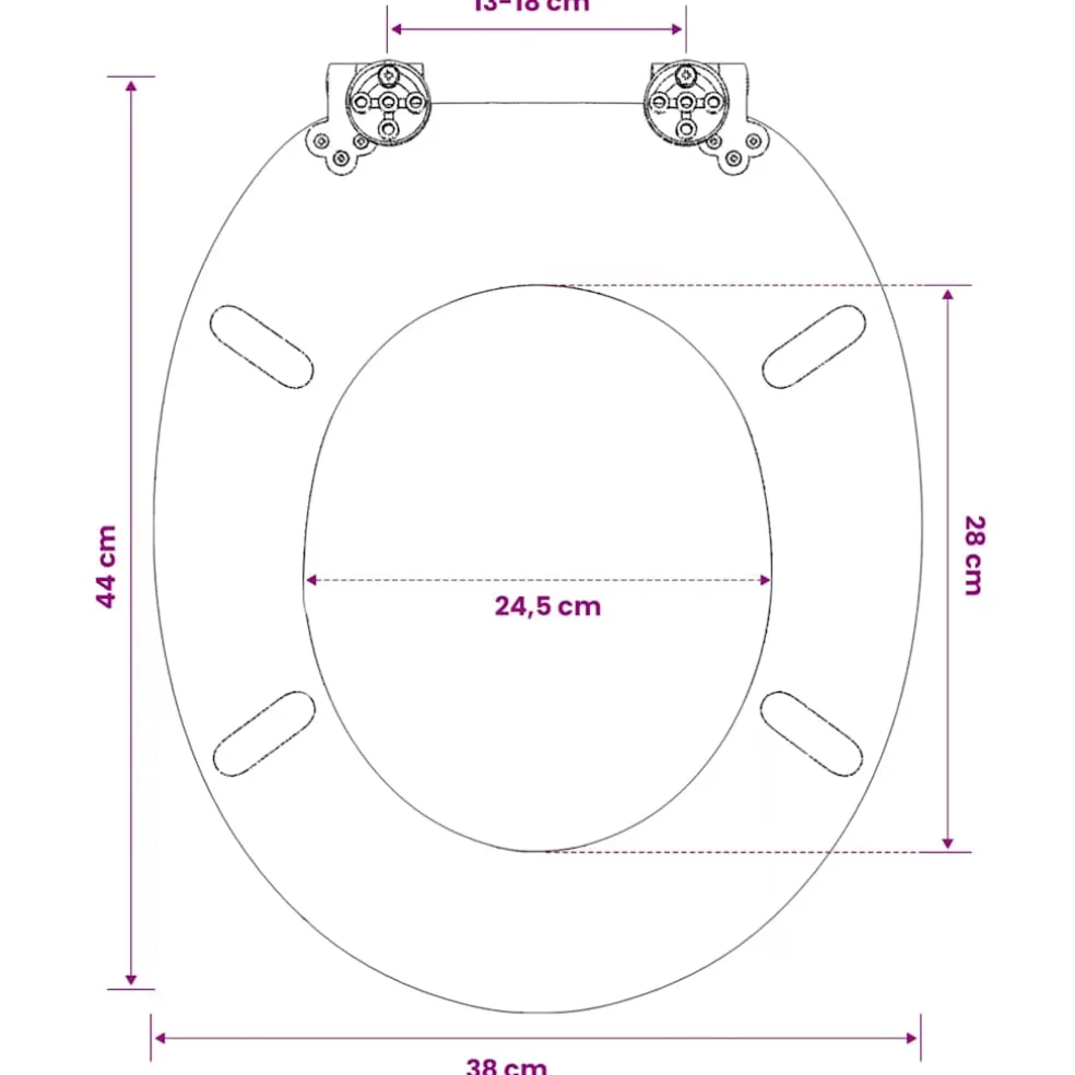 vidaXL Toiletbril simpel ontwerp MDF wit