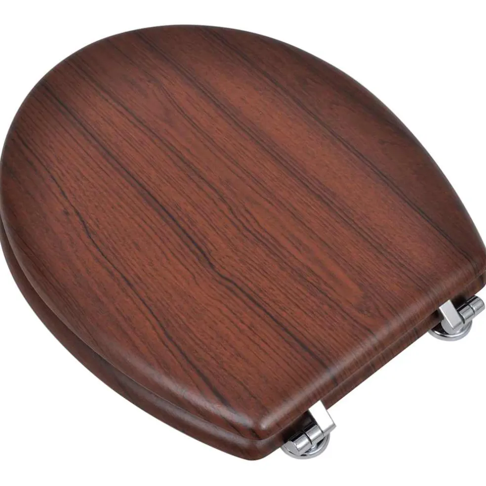 vidaXL Toiletbril simpel ontwerp MDF bruin