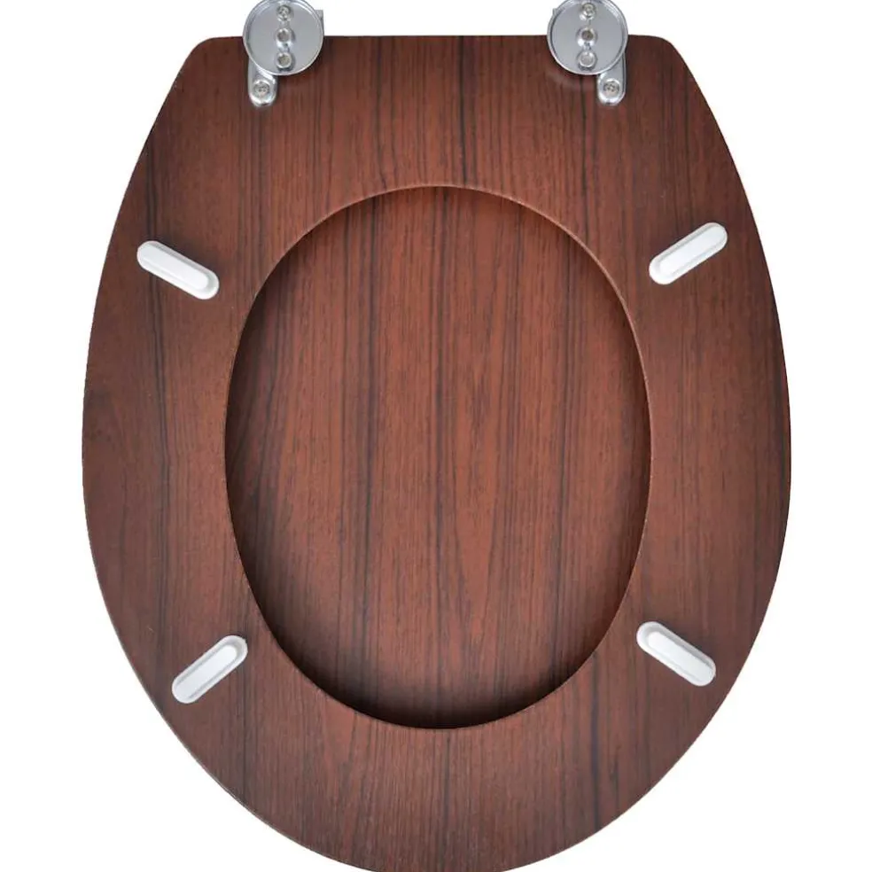vidaXL Toiletbril simpel ontwerp MDF bruin