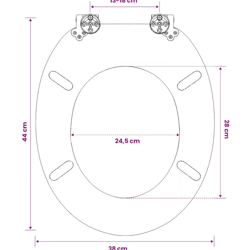 vidaXL Toiletbril simpel ontwerp MDF bruin