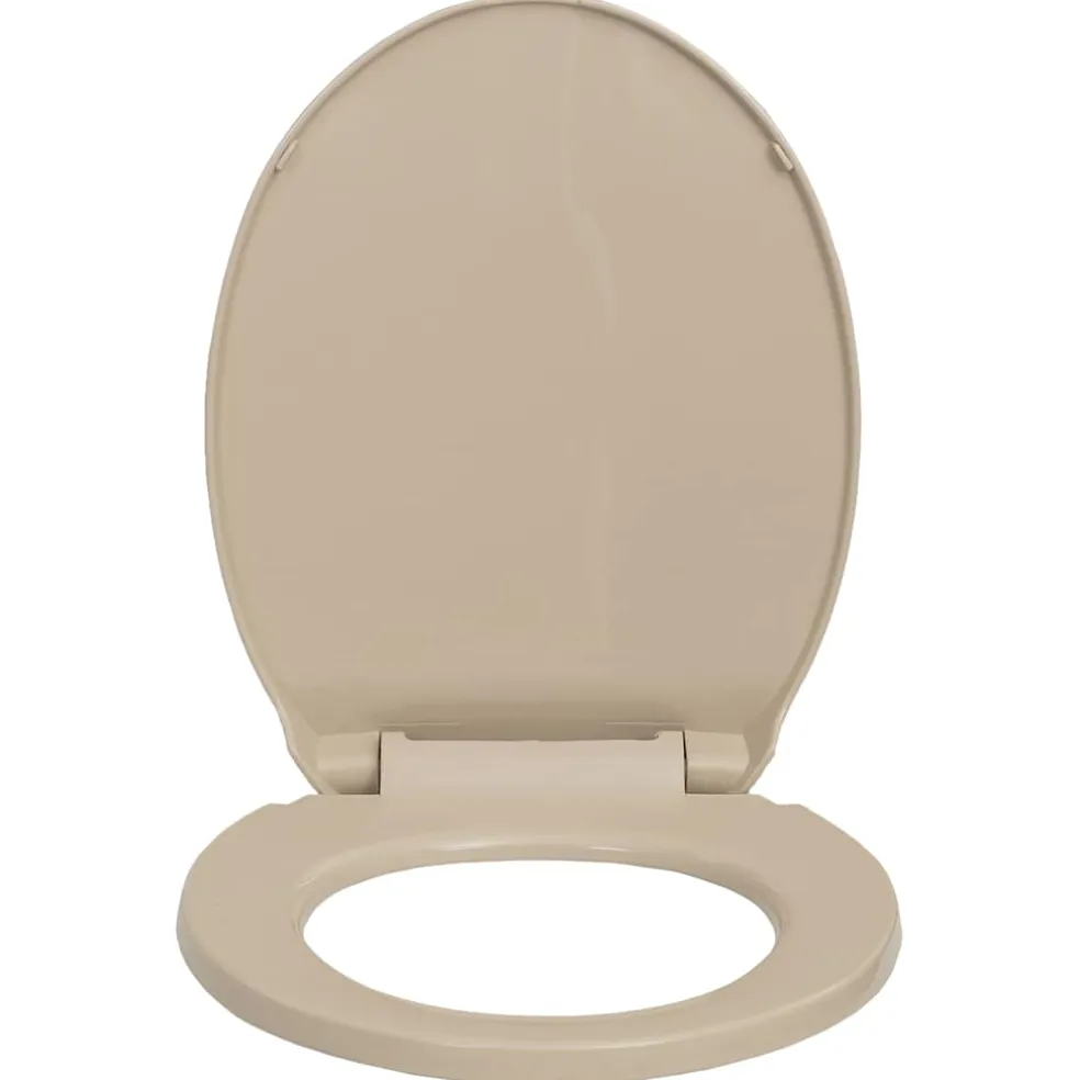 vidaXL Toiletbril soft-close ovaal beige