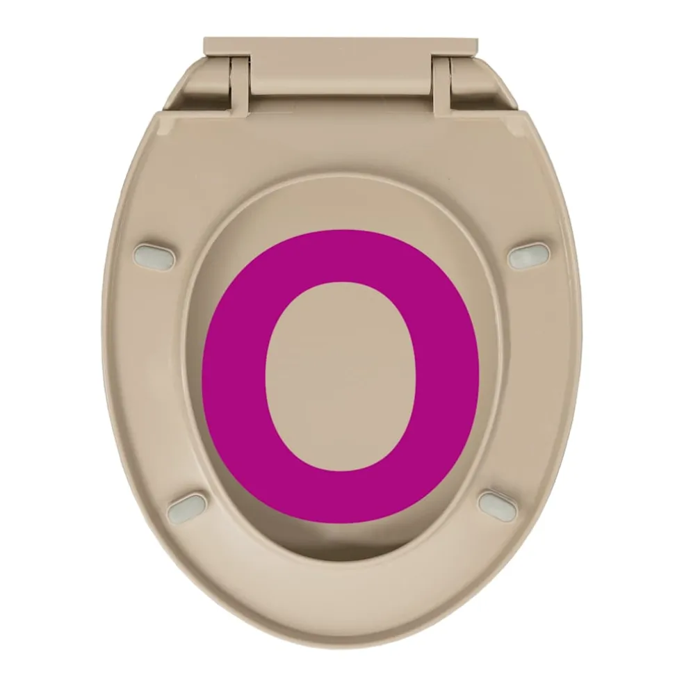 vidaXL Toiletbril soft-close ovaal beige