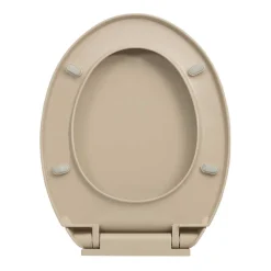 vidaXL Toiletbril soft-close ovaal beige