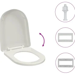 vidaXL Toiletbril soft-close ovaal wit