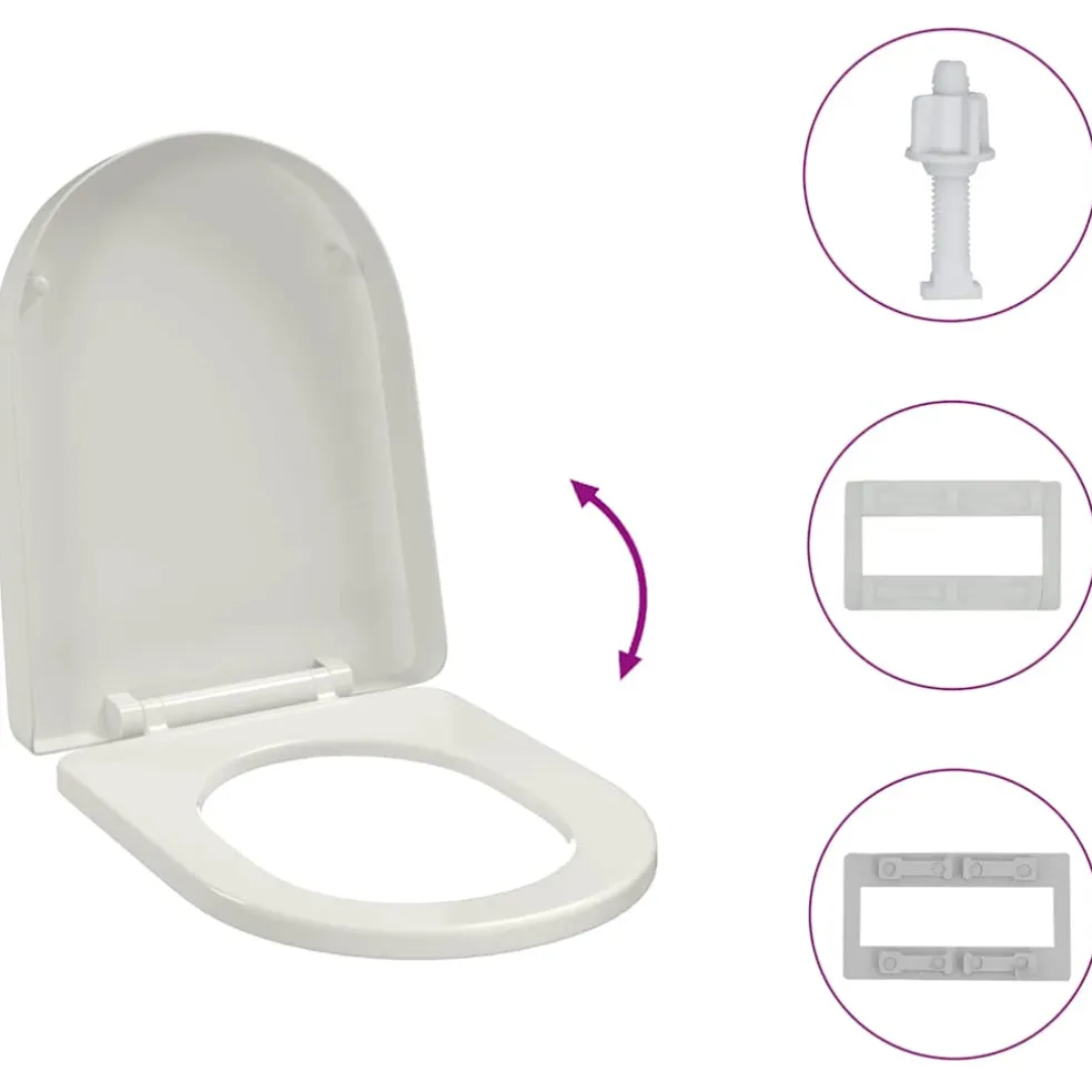 vidaXL Toiletbril soft-close ovaal wit