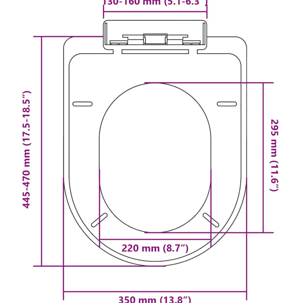 vidaXL Toiletbril soft-close ovaal wit