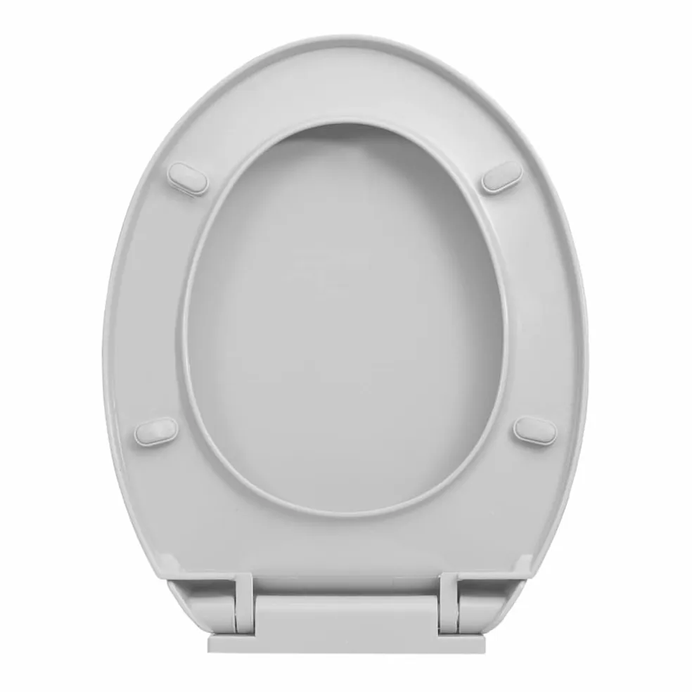 vidaXL Toiletbril soft-close ovaal lichtgrijs
