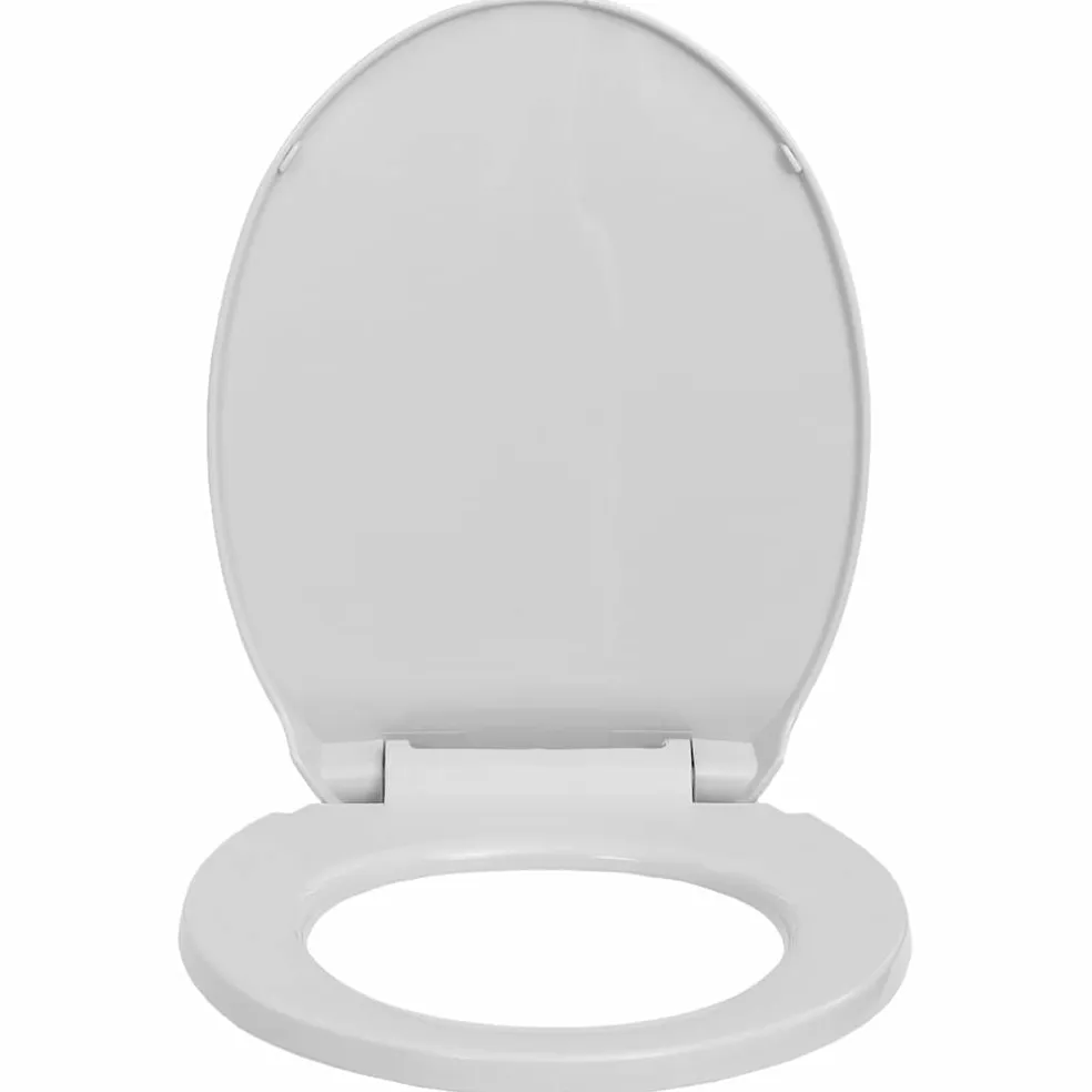 vidaXL Toiletbril soft-close ovaal lichtgrijs
