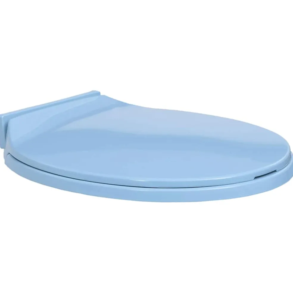 vidaXL Toiletbril soft-close ovaal blauw