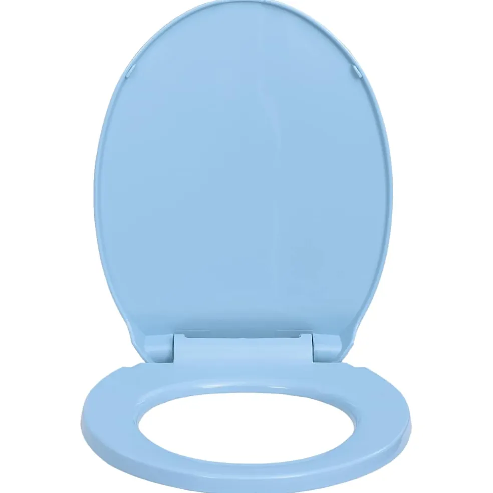 vidaXL Toiletbril soft-close ovaal blauw