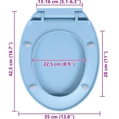 vidaXL Toiletbril soft-close ovaal blauw